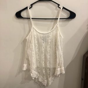 White lace tank top